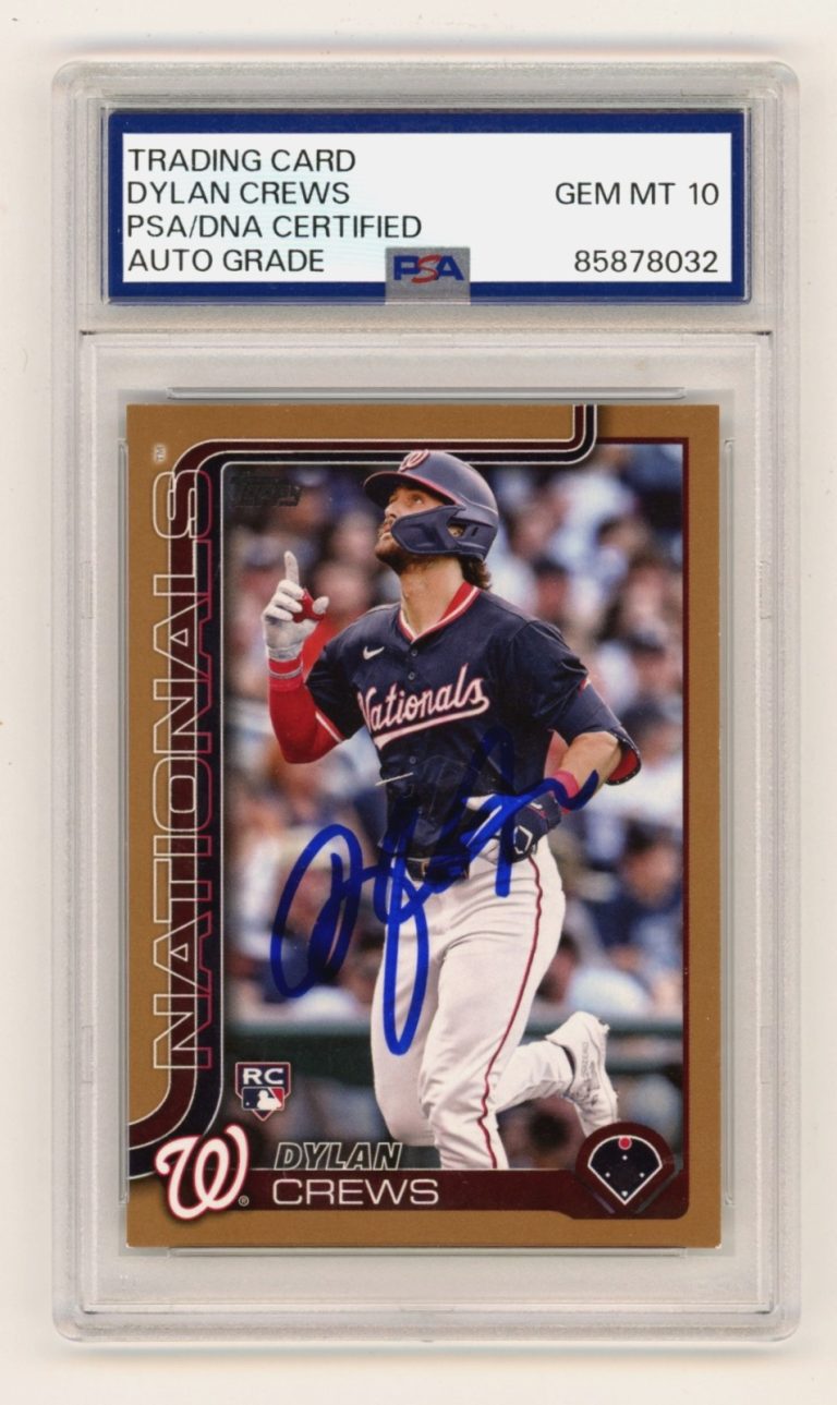 Dylan Crews 2025 Topps Series 1 #74 Gold Signed Rookie RC #1900/2025 PSA 10 Auto