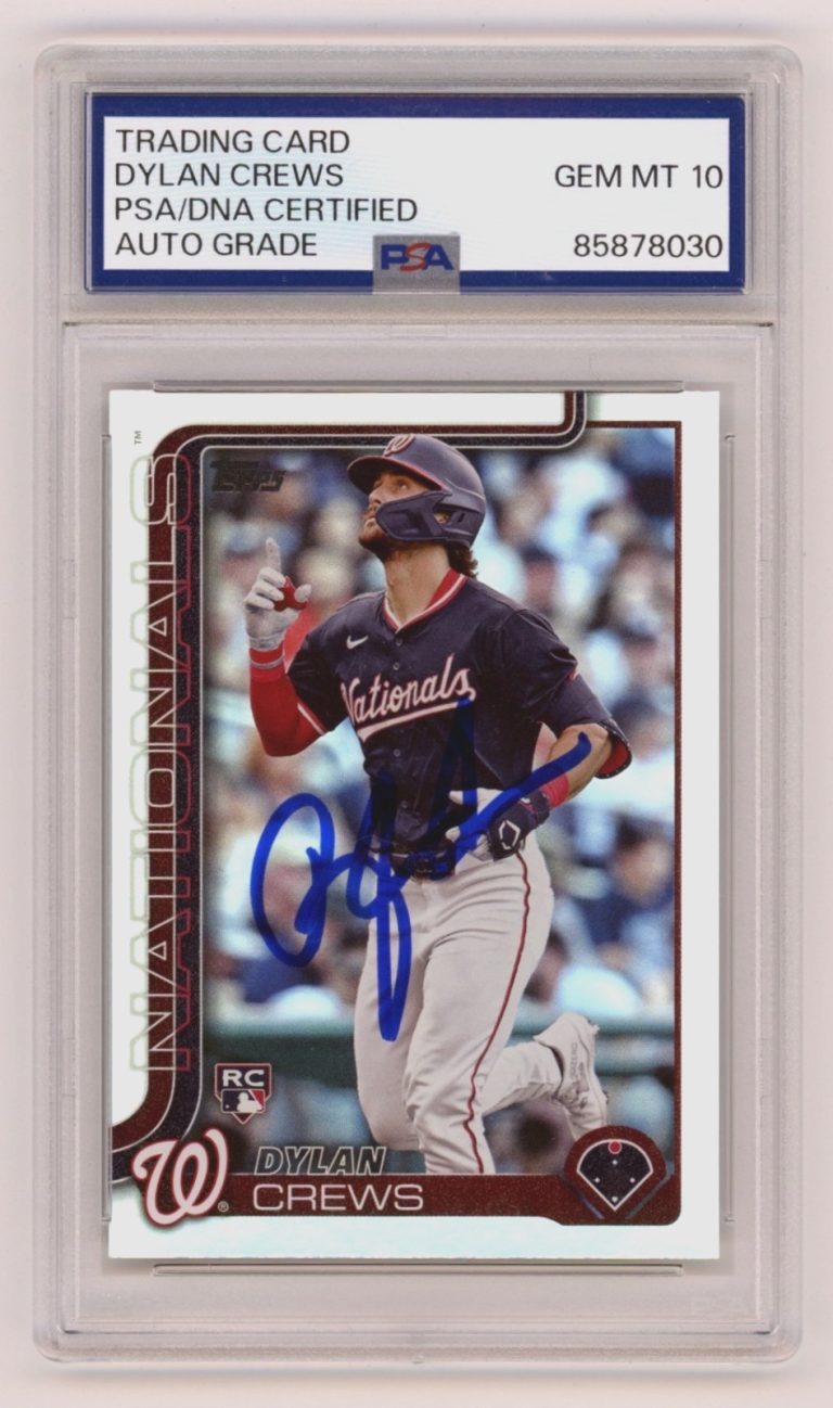 Dylan Crews 2025 Topps Series 1 #74 Rainbow Foil Signed Rookie RC PSA 10 Auto