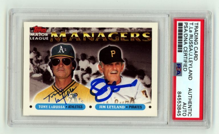 Tony La Russa & Jim Leyland 1993 Topps #511 Managers Dual Signed Auto PSA Auto