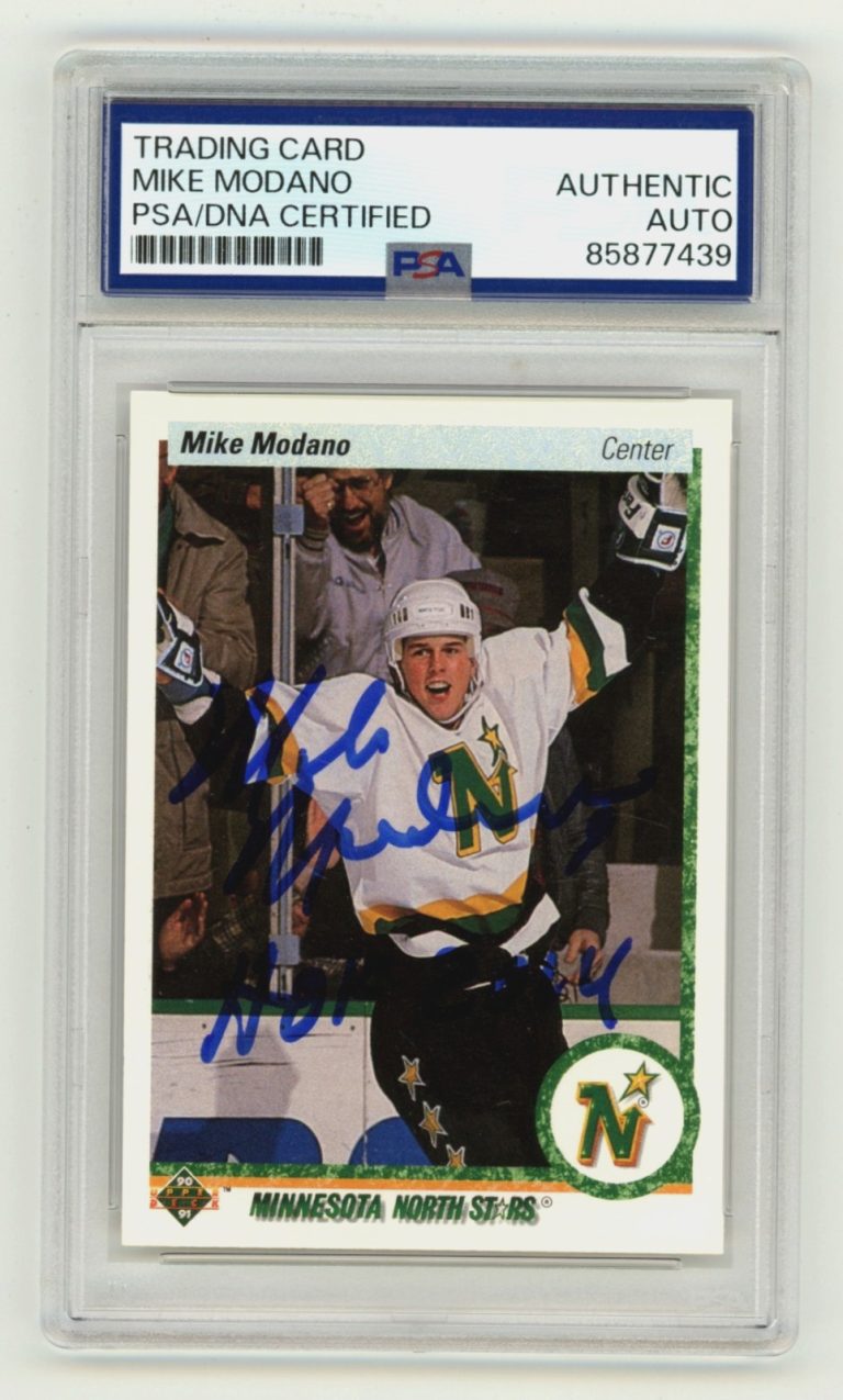 Mike Modano 1990-91 Upper Deck Signed Auto RC w/ HOF 2014 PSA Authentic Auto
