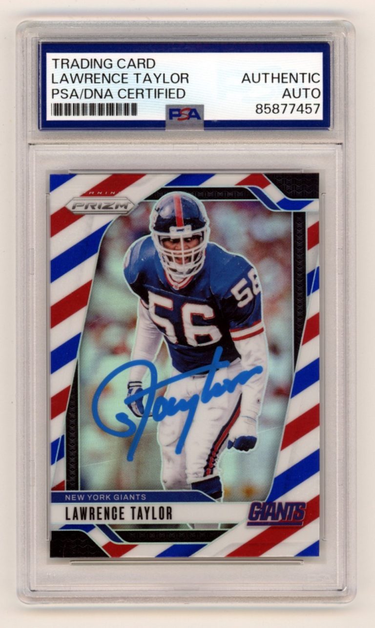 Lawrence Taylor 2024 Panini Red White & Blue Prizm Auto PSA Authentic Auto