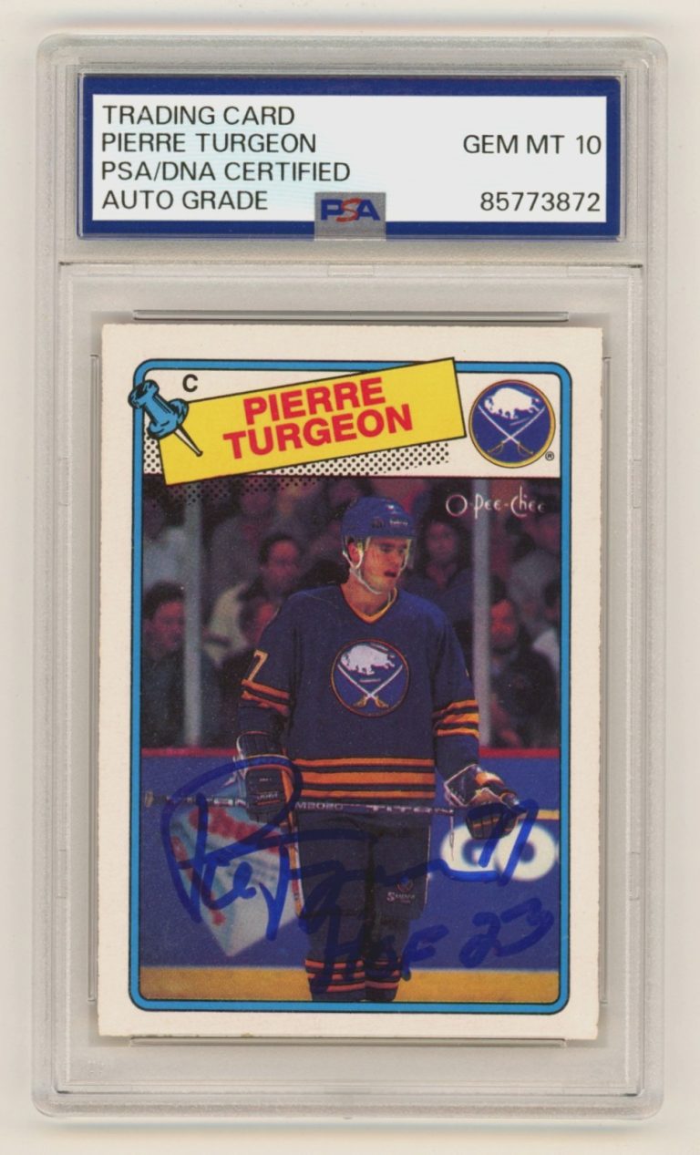 Pierre Turgeon 1988-89 O-Pee-Chee OPC #194 RC Signed w/ HOF 23 PSA 10 Auto
