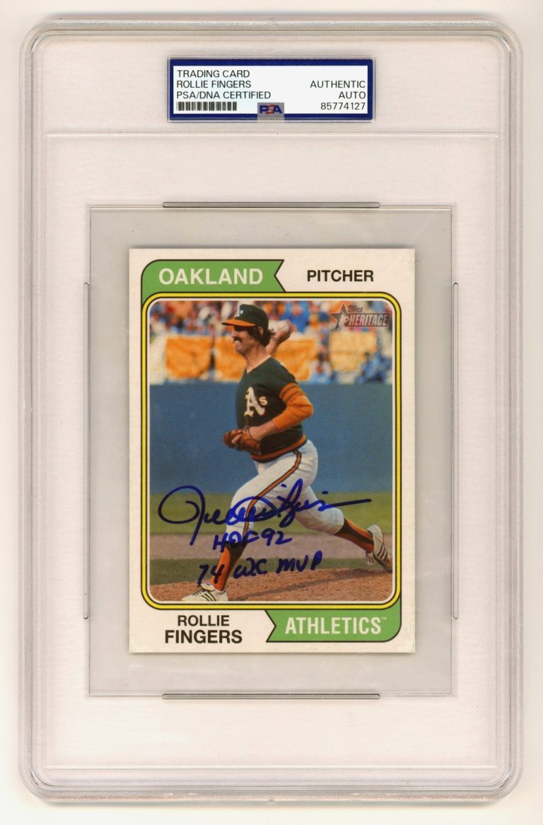 Rollie Fingers 2023 Topps Heritage Signed Oversized Box loader 2 Insc. PSA Auto