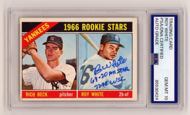 Roy White 1966 Topps #234 Signed RC w/ 69-70 All Star + 77-78 WSC PSA 10 Auto