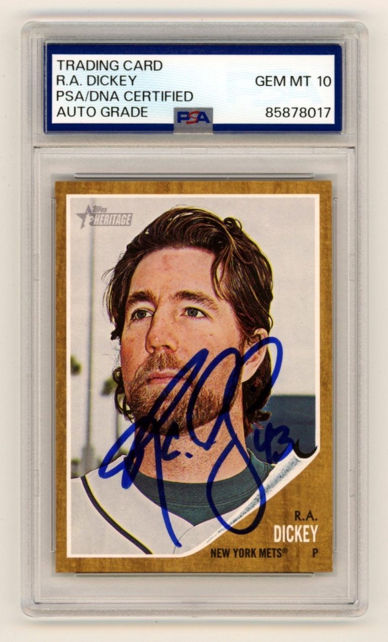 R.A. Dickey 2011 Topps Heritage #94 Signed Autograph PSA 10 Auto New York Mets