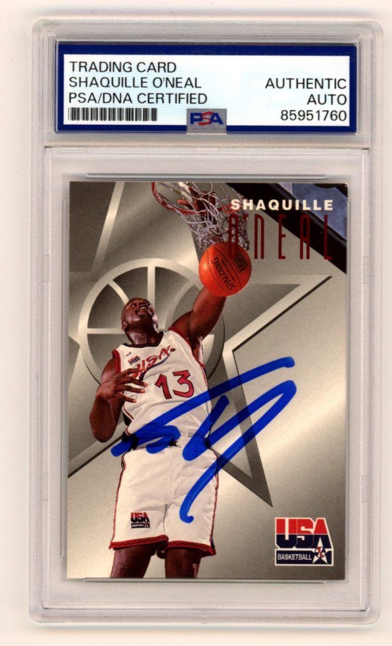 Shaquille O'Neal Signed 1996-97 Skybox #7 Team USA PSA Authentic Auto Shaq HOF