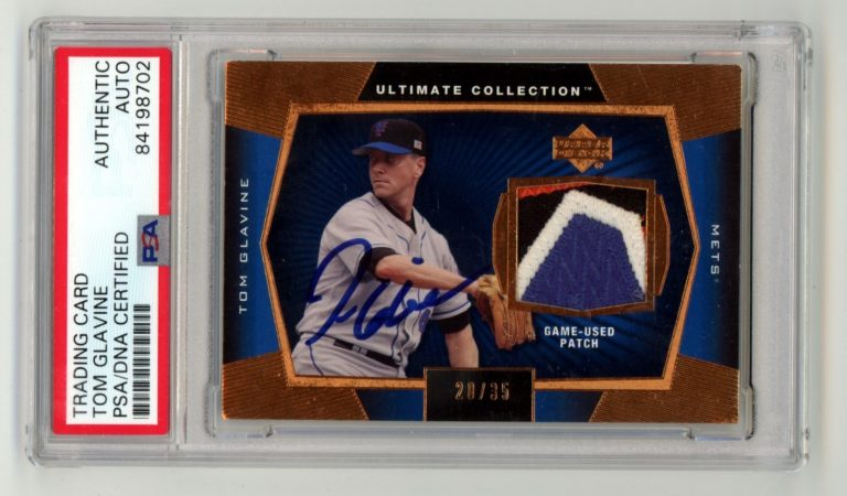 Tom Glavine 2003 Upper Deck Ultimate Collection Signed GU Patch #/35 PSA Auto