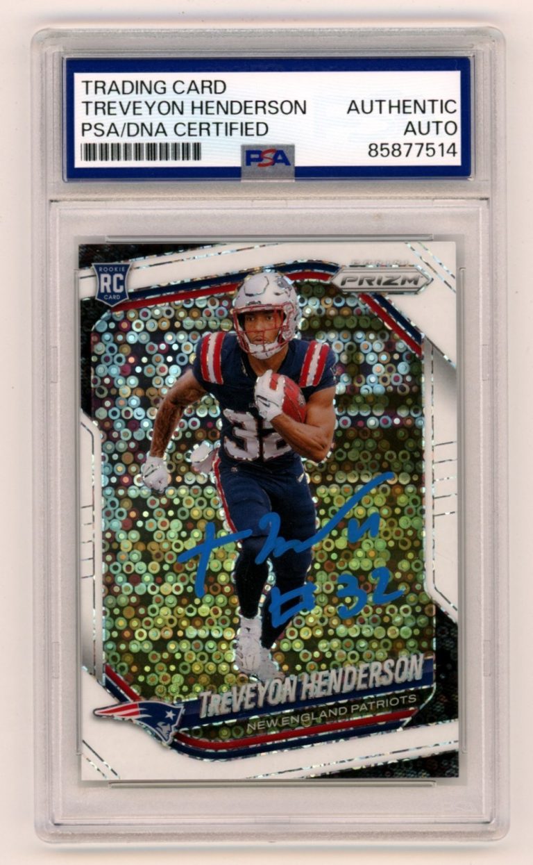 TreVeyon Henderson 2025 Panini White Disco Prizm Auto RC PSA Authentic Auto