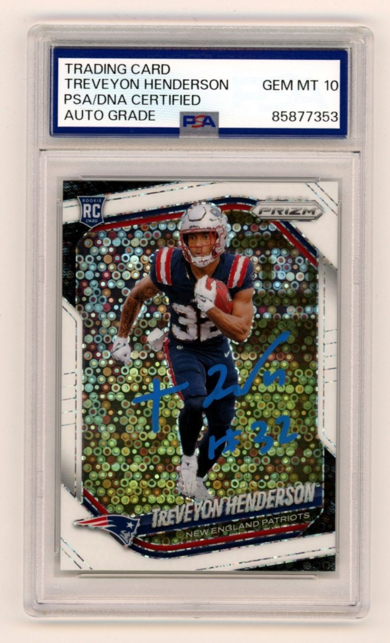 TreVeyon Henderson 2025 Panini White Disco Prizm Signed Auto RC PSA 10 Auto