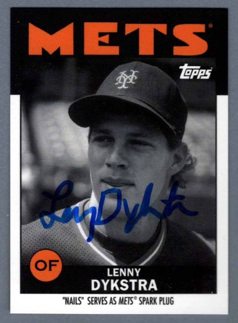 Lenny Dykstra Signed 2021 Topps Once Upon a Time in Queens #6 B/W LSCM COA