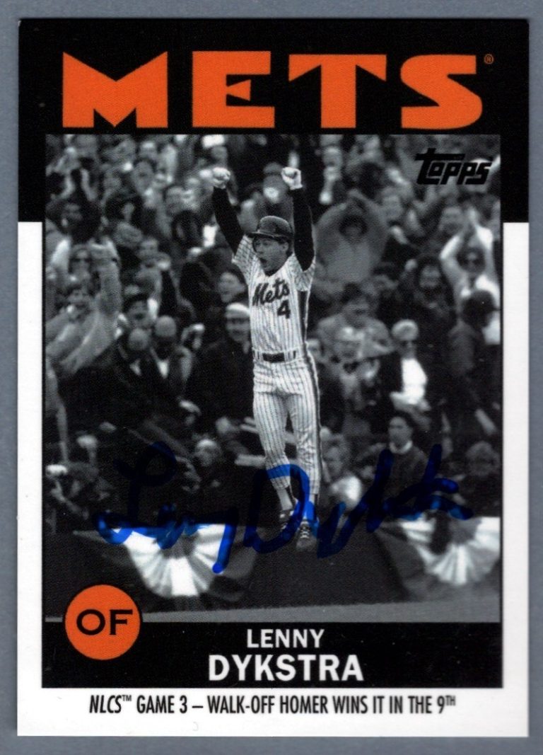 Lenny Dykstra Signed 2021 Topps Once Upon a Time in Queens #41 B/W LSCM COA