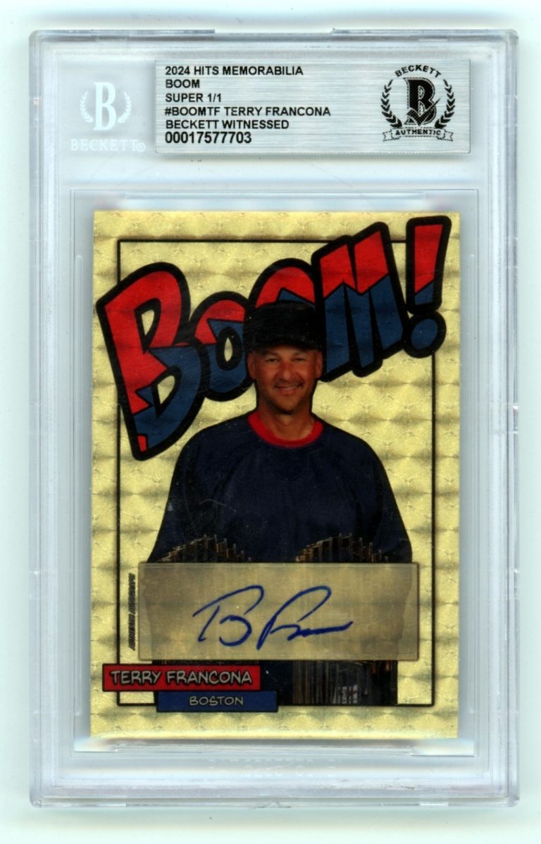 Terry Francona 2024 Hits Memorabilia BOOM Super #1/1 Signed BGS BAS Auto Red Sox