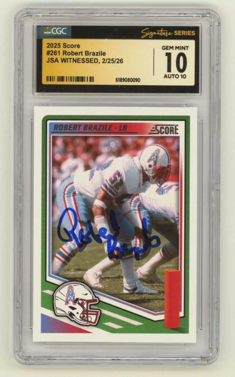 Robert Brazile 2025 Score #261 Signed JSA CGC 10 10 Auto GEM MINT Oilers HOF