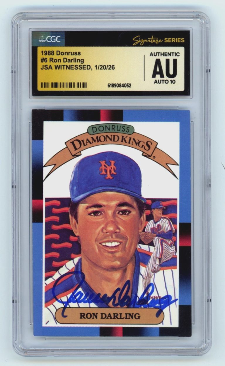 Ron Darling 1988 Donruss Diamond Kings #6 Signed JSA CGC 10 Auto Mets