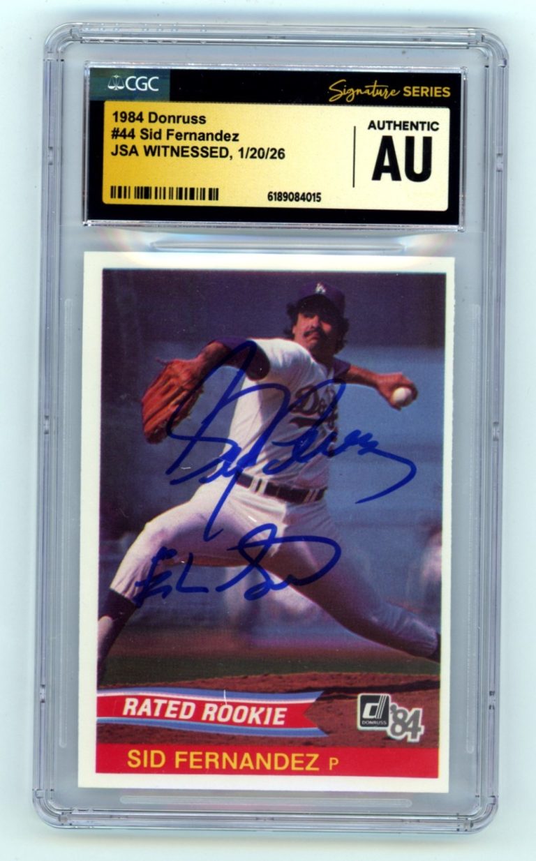 Sid Fernandez 1984 Donruss #44 Rookie RC w/ El Sid JSA Signed CGC Authentic Auto