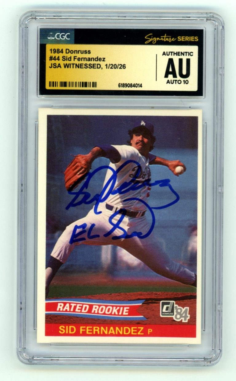 Sid Fernandez 1984 Donruss #44 Rookie RC w/ El Sid Signed JSA CGC 10 Auto