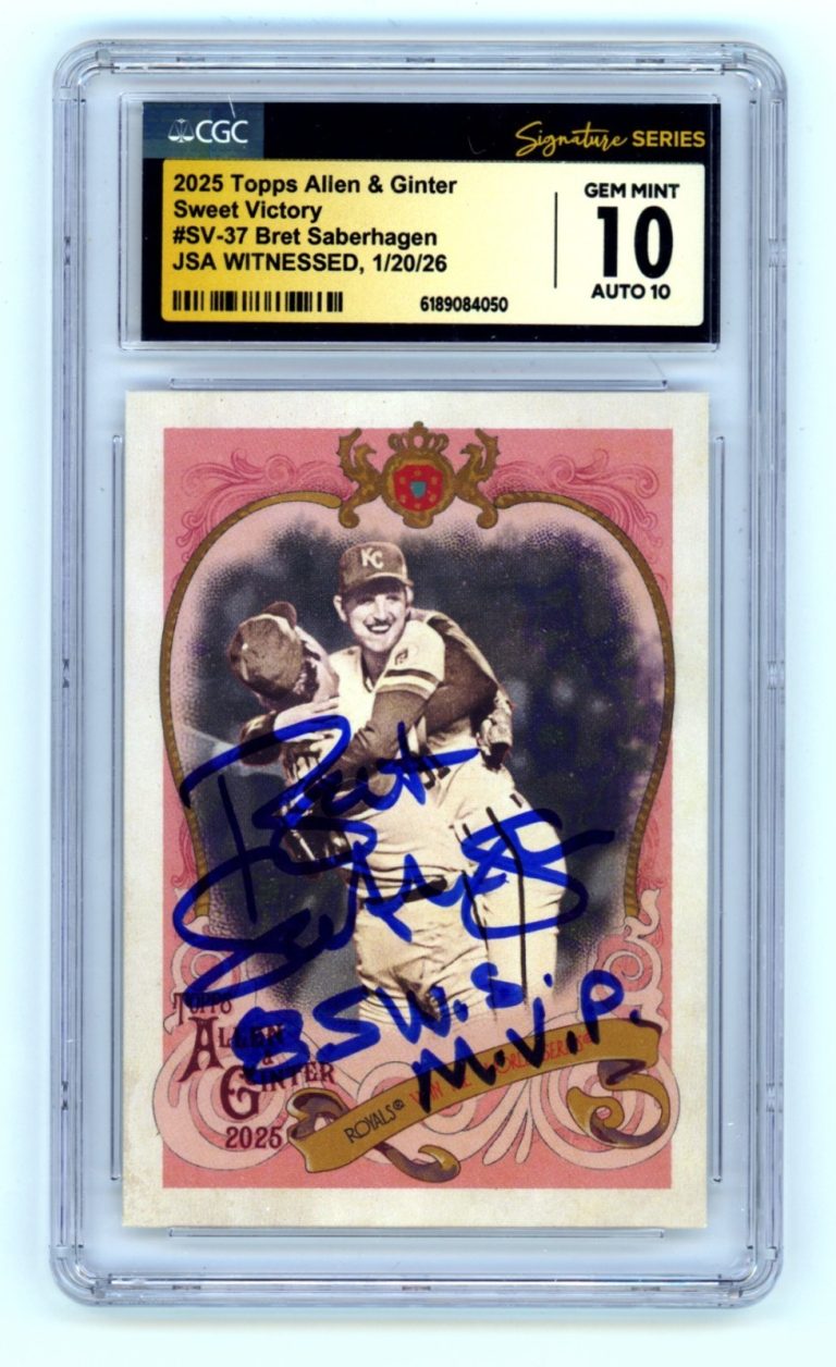 Bret Saberhagen 2025 Topps Allen & Ginter w/ 85 WS MVP Signed JSA CGC 10 Auto