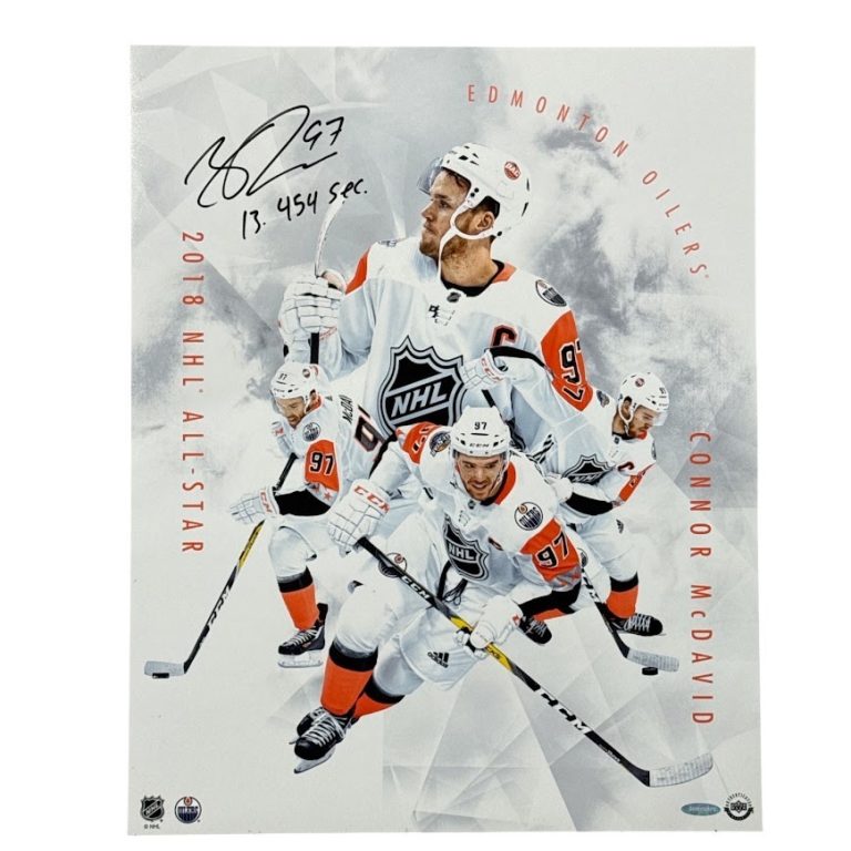 Connor McDavid Signed All Star 16x20 Photo w/ Inscription Upper Deck UDA COA