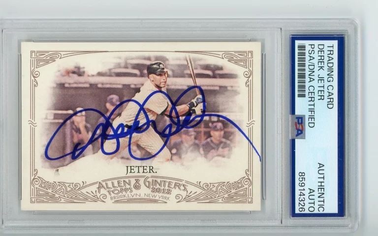 Signed Baseball Card Auto Derek Jeter 2012 Topps Allen Ginter Yankees PSA/DNA