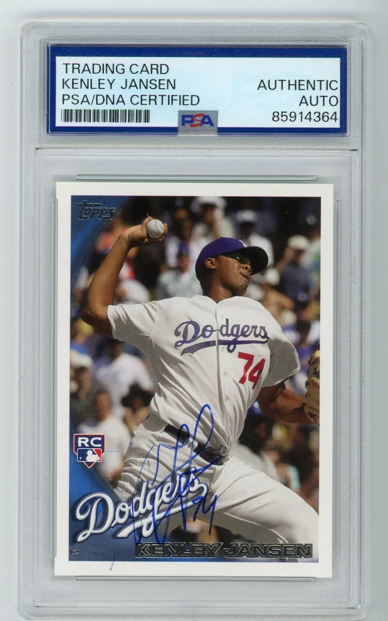 Signed Baseball Card Auto Kenley Jansen 2010 Topps #US-114 Dodgers RC PSA/DNA