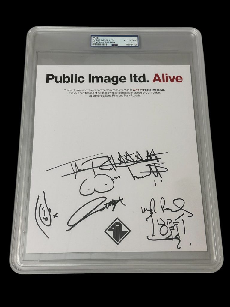 John Lydon Johnny Rotten Public Image Ltd Sex Pistols Signed Autograph PSA DNA