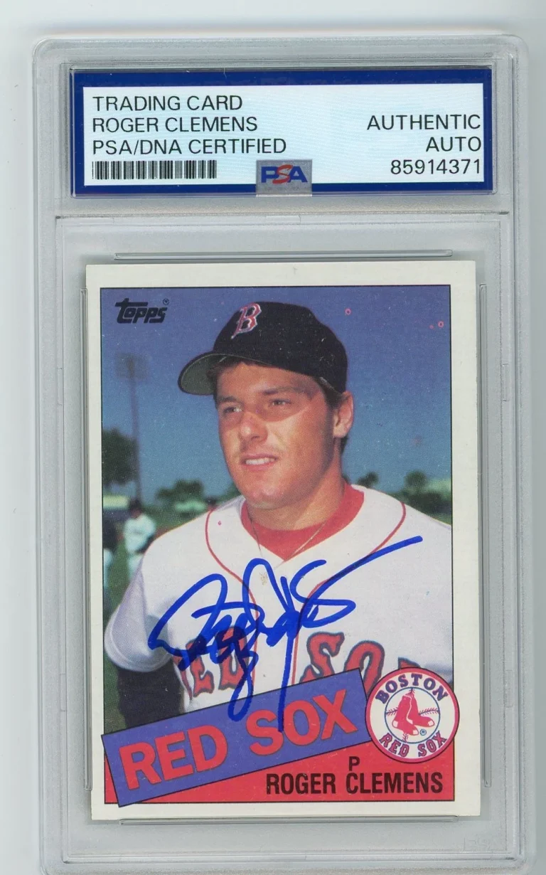 Signed Baseball Card Auto Roger Clemens 1985 Topps #181 RC Red Sox PSA/DNA