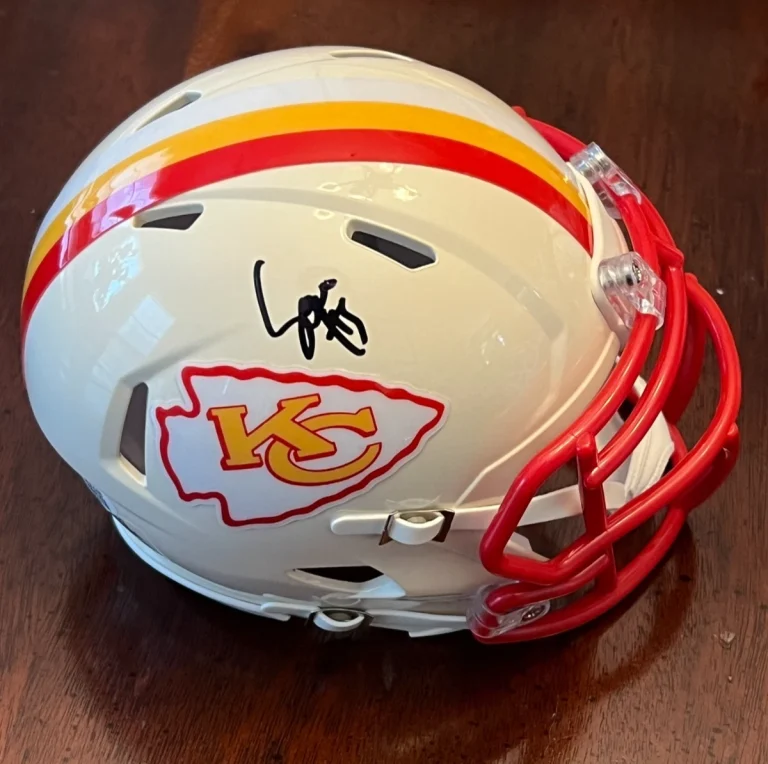 MANSOOR DELANE SIGNED FOOTBALL MINI HELMET AUTO KANSAS CITY CHIEFS RETRO JSA COA