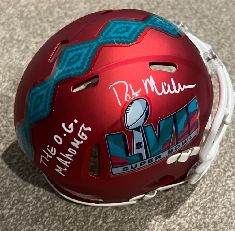 PAT MAHOMES SR SIGNED MINI HELMET KC CHIEFS SUPER BOWL 57 THE OG MAHOMES JSA COA