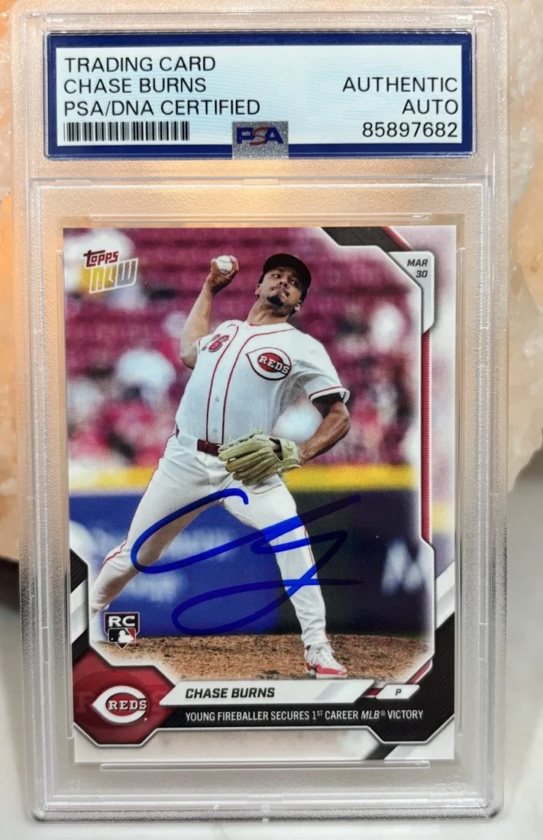 2026 Topps Now Chase Burns 26 Auto PSA Authentic Signed Card Cincinnati Reds