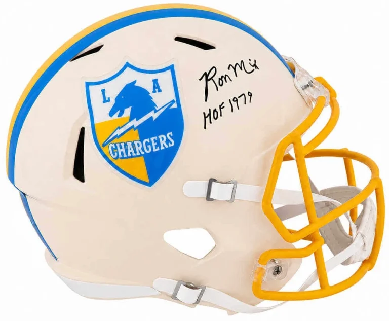 Ron Mix Signed Chargers RETRO Riddell Full Size Replica Helmet w/HOF - (SS COA)