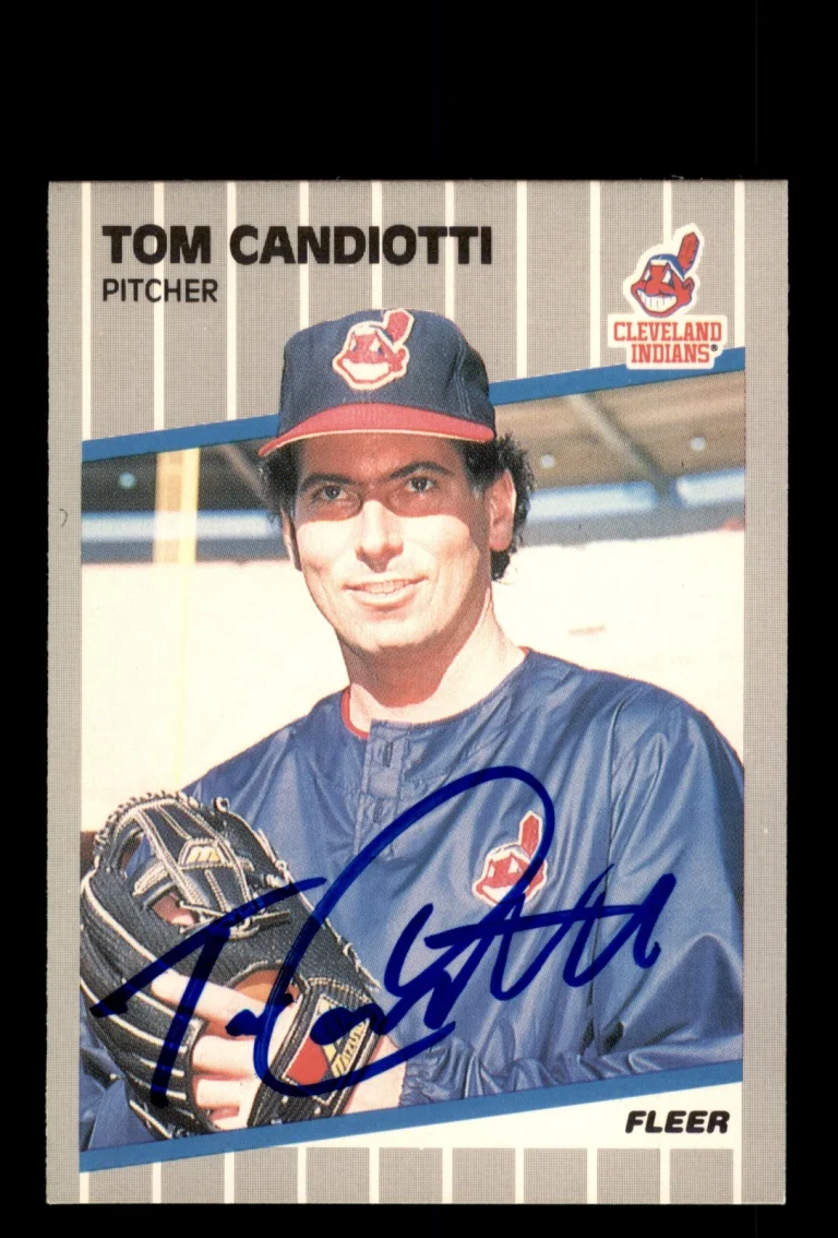 Signed Baseball Card Auto Tom Candiotti 1989 Fleer #399 Cleveland Indians