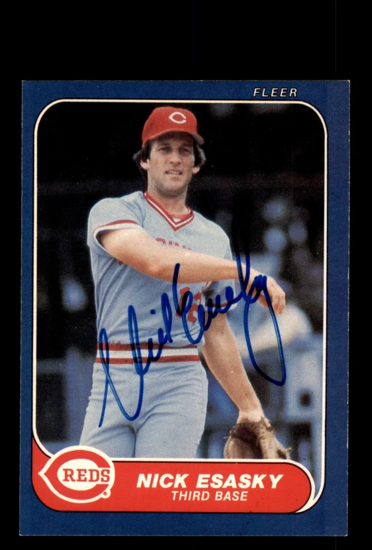 Signed Baseball Card Auto Nick Esasky 1986 Fleer #177 Cincinnati Reds