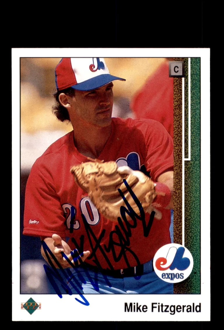 Signed Baseball Card Auto Mike Fitzgerald 1989 Upper Deck #133 Montreal Expos