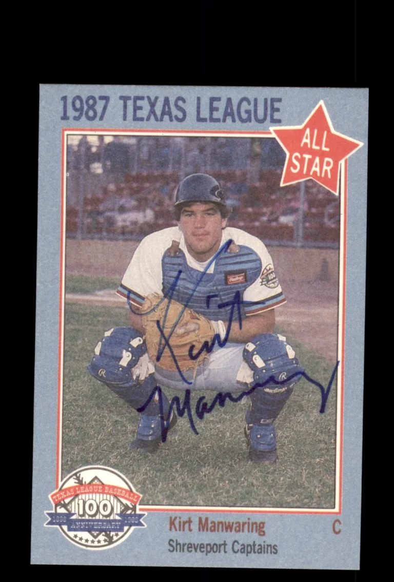 Signed Baseball Card Auto Kirt Manwaring 1987 Texas League All Stars #22