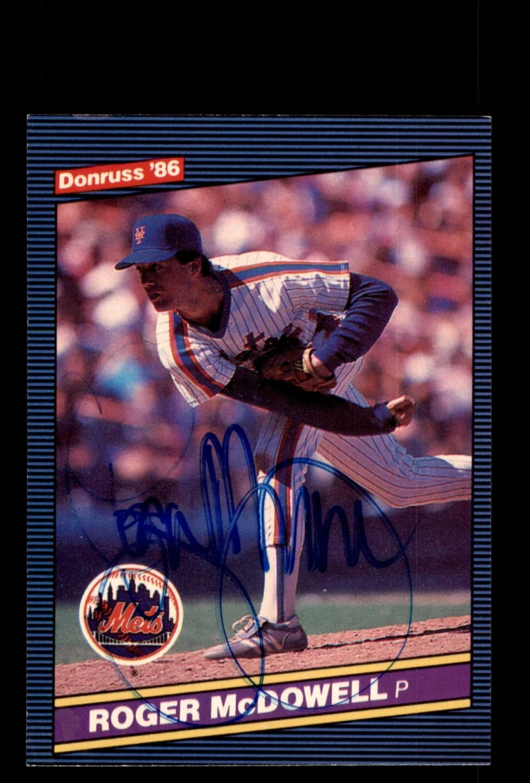 Signed Baseball Card Auto Roger McDowell 1986 Donruss #629 New York Mets