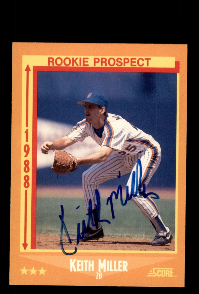 Signed Baseball Card Auto Keith Miller 1988 Score #639 New York Mets