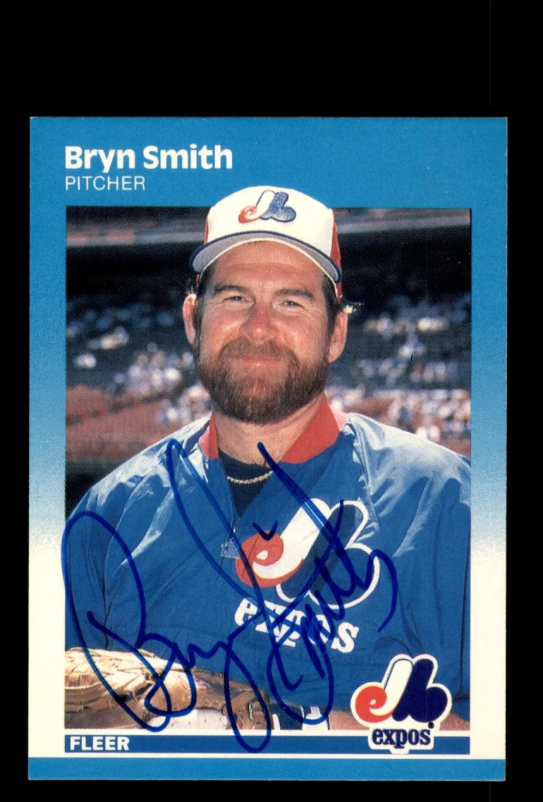 Signed Baseball Card Auto Bryn Smith 1987 Fleer #332 Montreal Expos