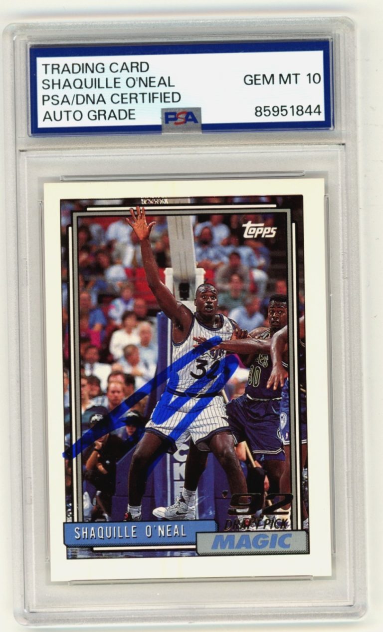Shaquille O'Neal 1992-93 Topps #362 Rookie RC Signed PSA 10 Auto Shaq