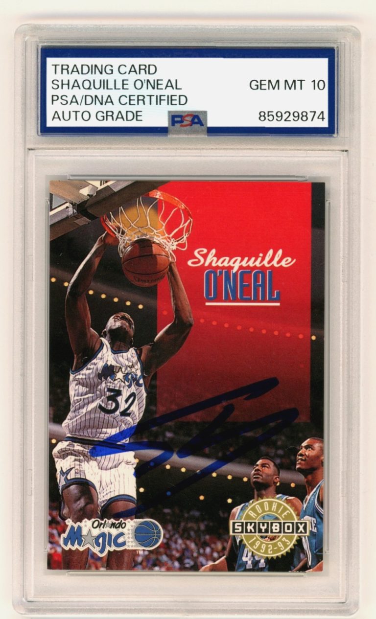 Shaquille O'Neal 1992-93 Skybox #382 Rookie RC Signed PSA 10 Auto Shaq