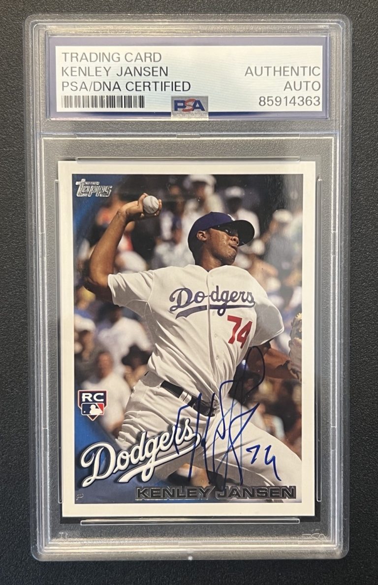 Signed Baseball Card Auto Kenley Jansen 2010 Topps #US-114 Dodgers RC PSA/DNA