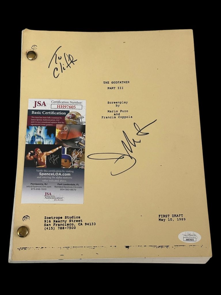 Joe Mantegna Joey Zasa The Godfather III Signed Autograph Complete Script JSA