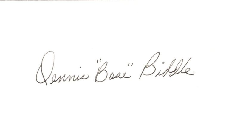 Dennis Biddle Negro League Baseball Chicago American Giants Signed Autograph
