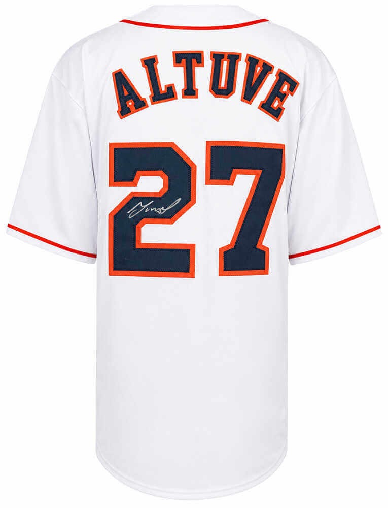 Jose Altuve (ASTROS) Signed White Custom Baseball Jersey - (SCHWARTZ COA)