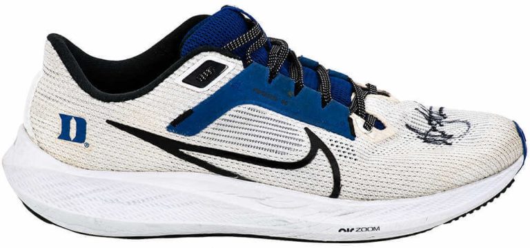 Christian Laettner Signed Duke Nike White & Blue Shoe - (Right Foot) - (SS COA)