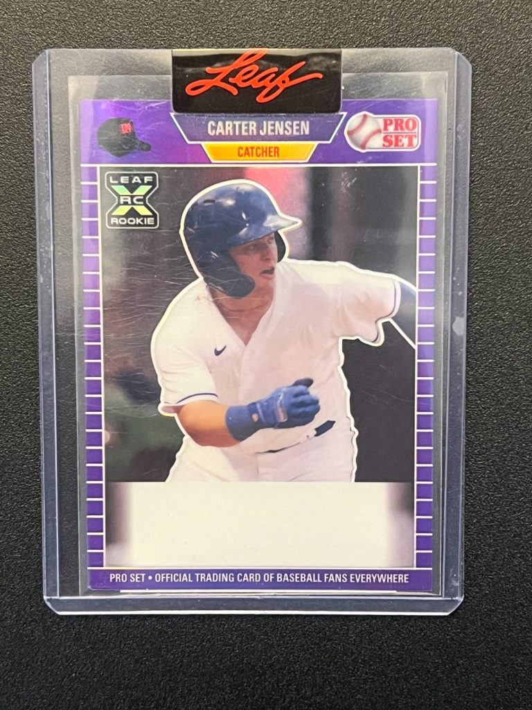 1/1 LEAF UNSIGNED PROOF CARTER JENSEN ROOKIE BASEBALL CARD RC ROYALS PRO SET