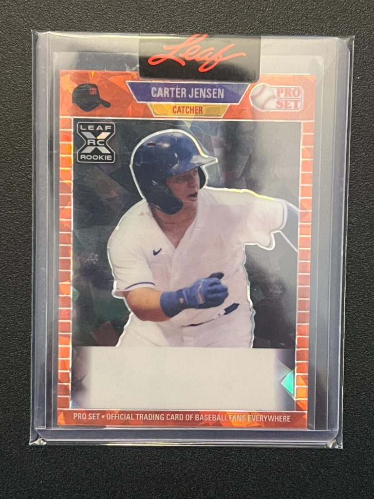 1/1 LEAF UNSIGNED PROOF CARTER JENSEN ROOKIE BASEBALL CARD ROYALS PRO SET