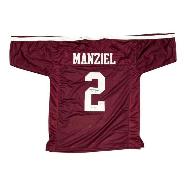 Johnny Manziel Signed Texas A&M Custom Jersey w/ 12 HT Beckett Witness BAS COA