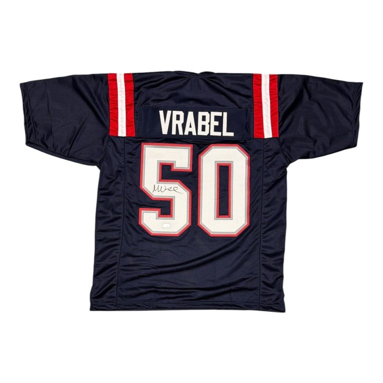 Mike Vrabel Signed New England Patriots Navy Custom Jersey JSA Witness COA