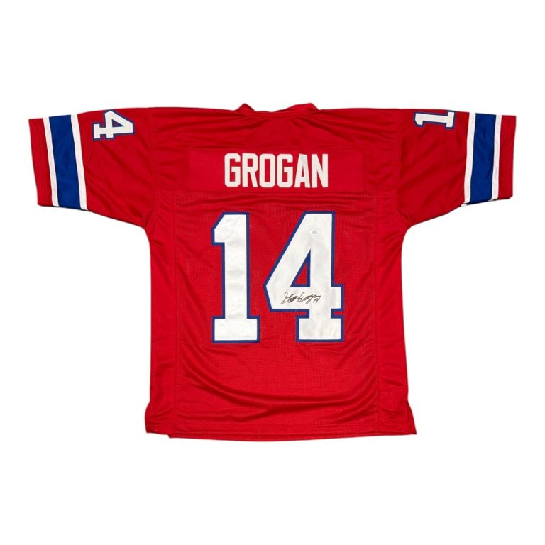 Steve Grogan Signed Autographed New England Patriots Custom Jersey PSA ITP COA