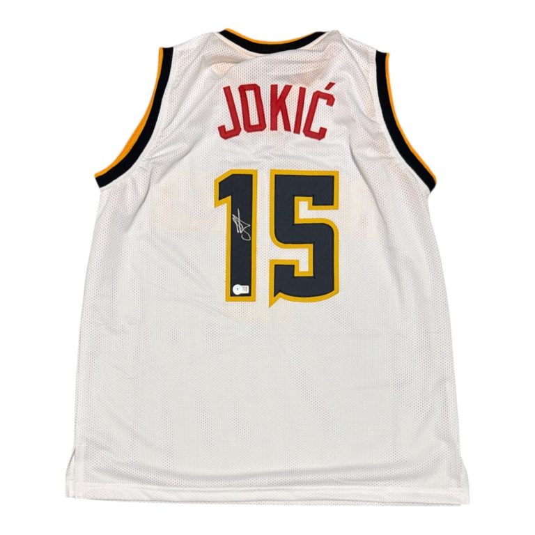 Nikola Jokic Signed Denver Nuggets Custom Jersey Beckett Witness BAS COA